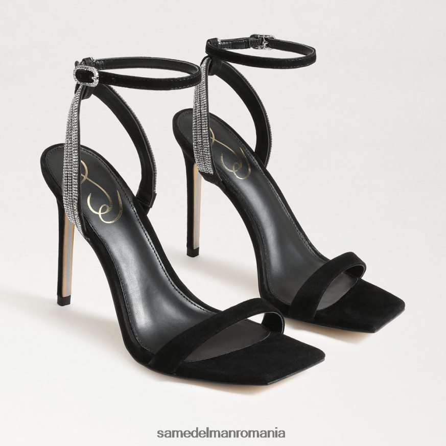 Sam Edelman încălţăminte piele intoarsa neagra femei ophelia toc cu bandă la gleznă HN448Z537