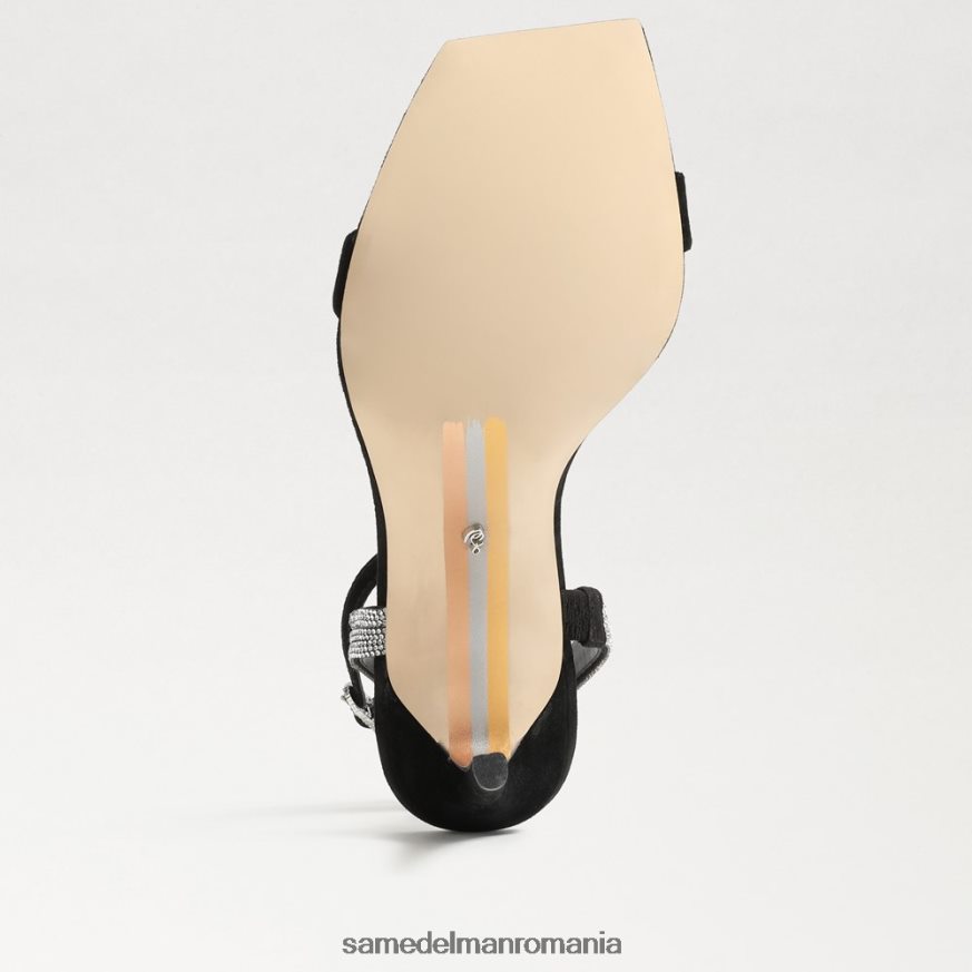 Sam Edelman încălţăminte piele intoarsa neagra femei ophelia toc cu bandă la gleznă HN448Z537