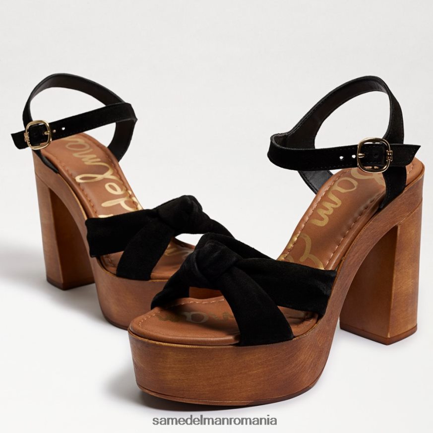 Sam Edelman încălţăminte piele intoarsa neagra femei sandală cu platformă trista HN448Z402