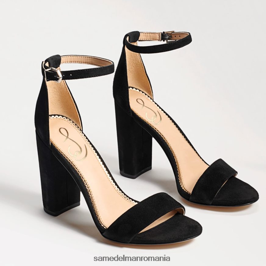 Sam Edelman încălţăminte piele intoarsa neagra femei sandale cu toc bloc yaro HN448Z338