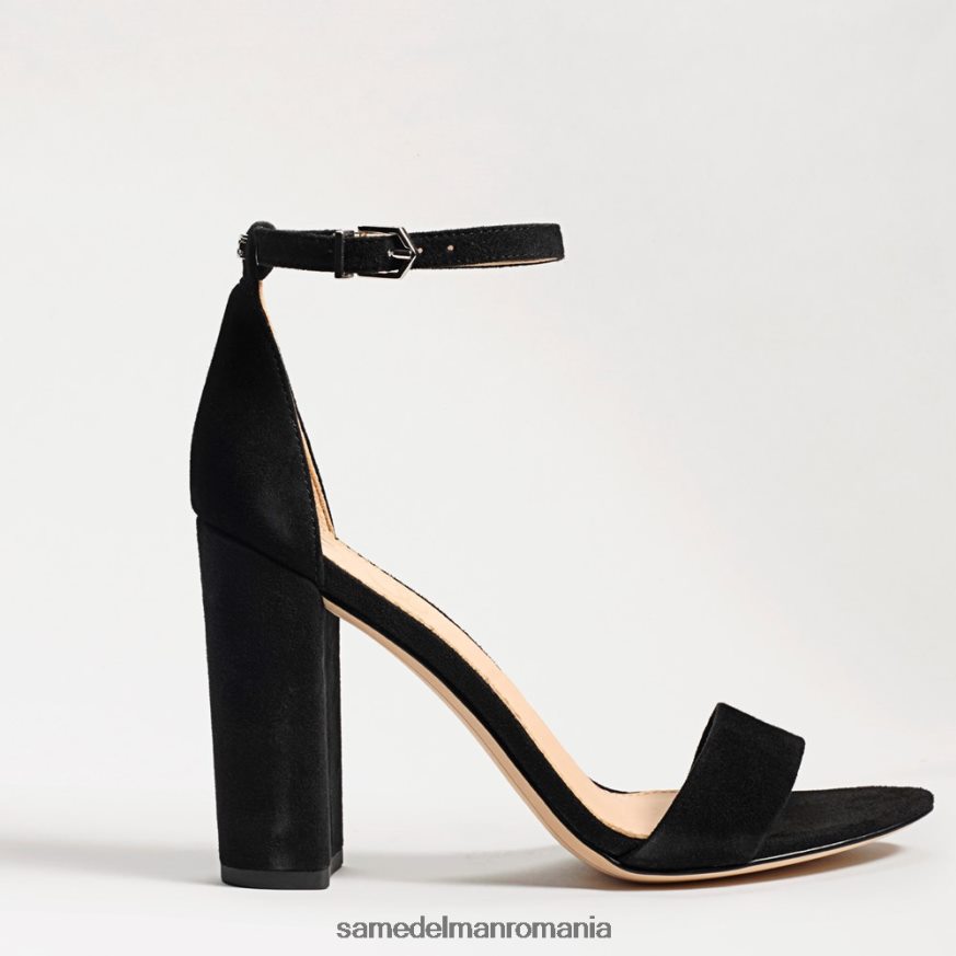 Sam Edelman încălţăminte piele intoarsa neagra femei sandale cu toc bloc yaro HN448Z338