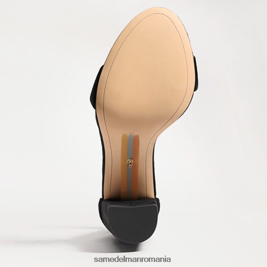 Sam Edelman încălţăminte piele intoarsa neagra femei sandale cu toc bloc yaro HN448Z338