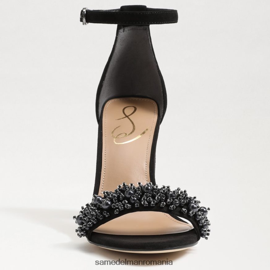 Sam Edelman încălţăminte piele intoarsa neagra femei sandale cu toc bloc yaro perla HN448Z619