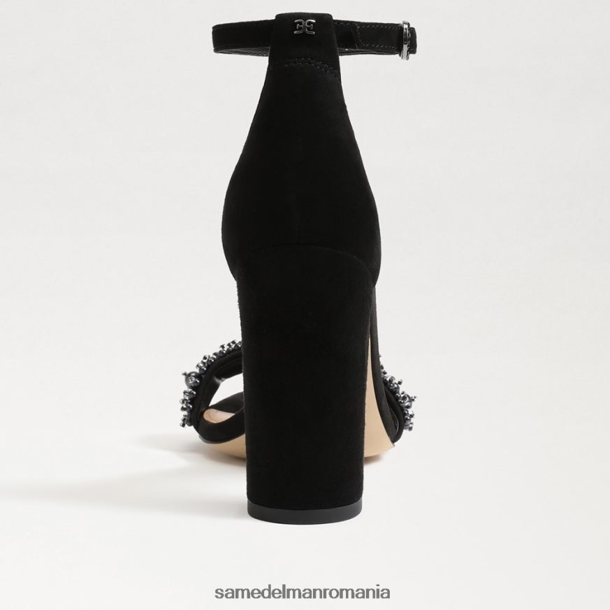Sam Edelman încălţăminte piele intoarsa neagra femei sandale cu toc bloc yaro perla HN448Z619
