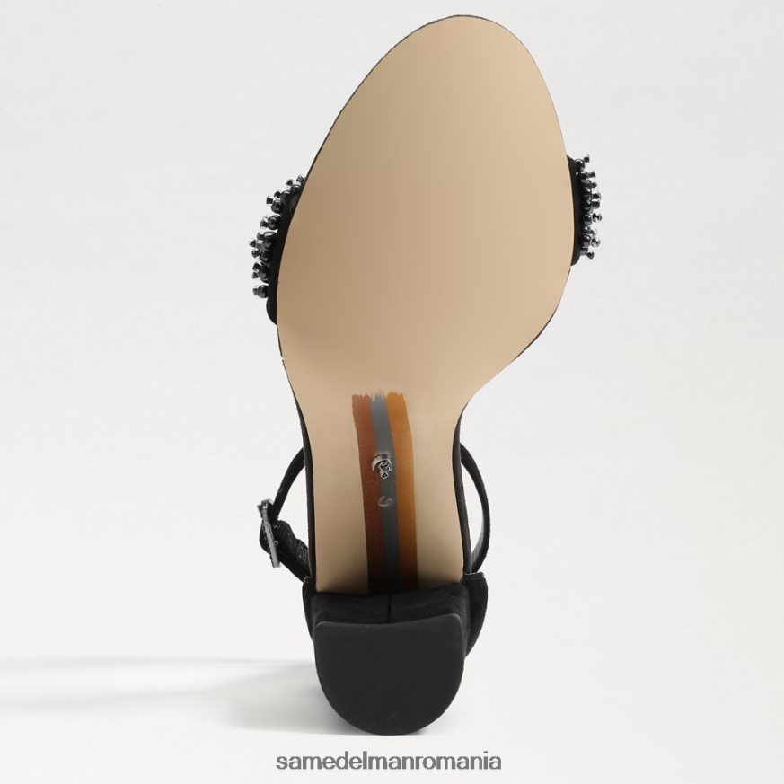 Sam Edelman încălţăminte piele intoarsa neagra femei sandale cu toc bloc yaro perla HN448Z619