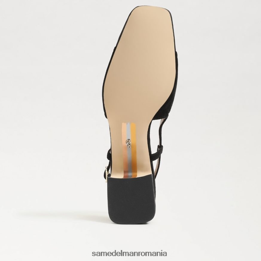 Sam Edelman încălţăminte piele intoarsa neagra femei tarra toc slingback HN448Z374