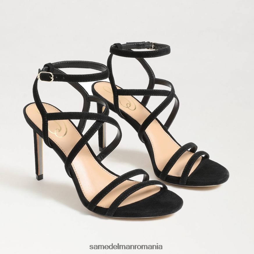 Sam Edelman încălţăminte piele intoarsa neagra femei toc cu bretele delanie HN448Z650