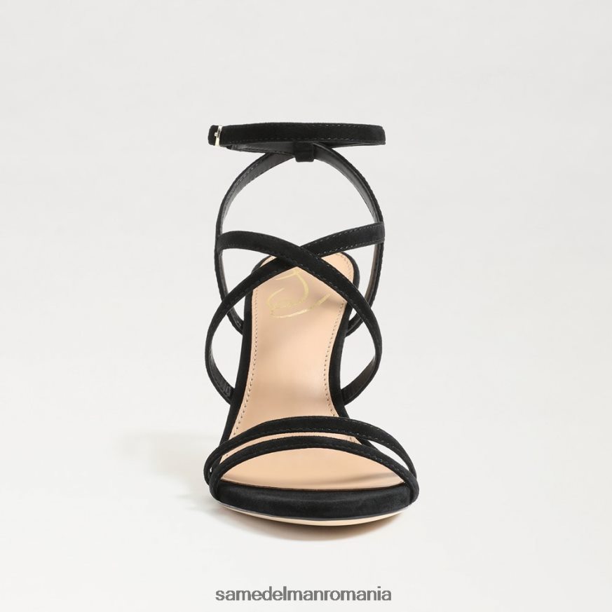 Sam Edelman încălţăminte piele intoarsa neagra femei toc cu bretele delanie HN448Z650