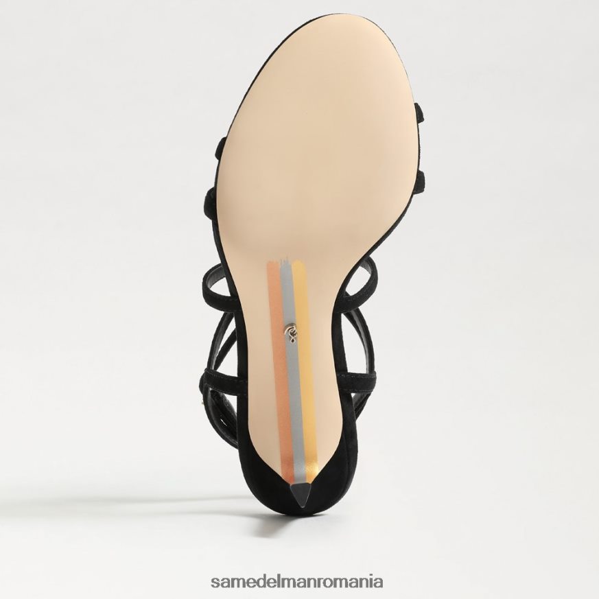 Sam Edelman încălţăminte piele intoarsa neagra femei toc cu bretele delanie HN448Z650