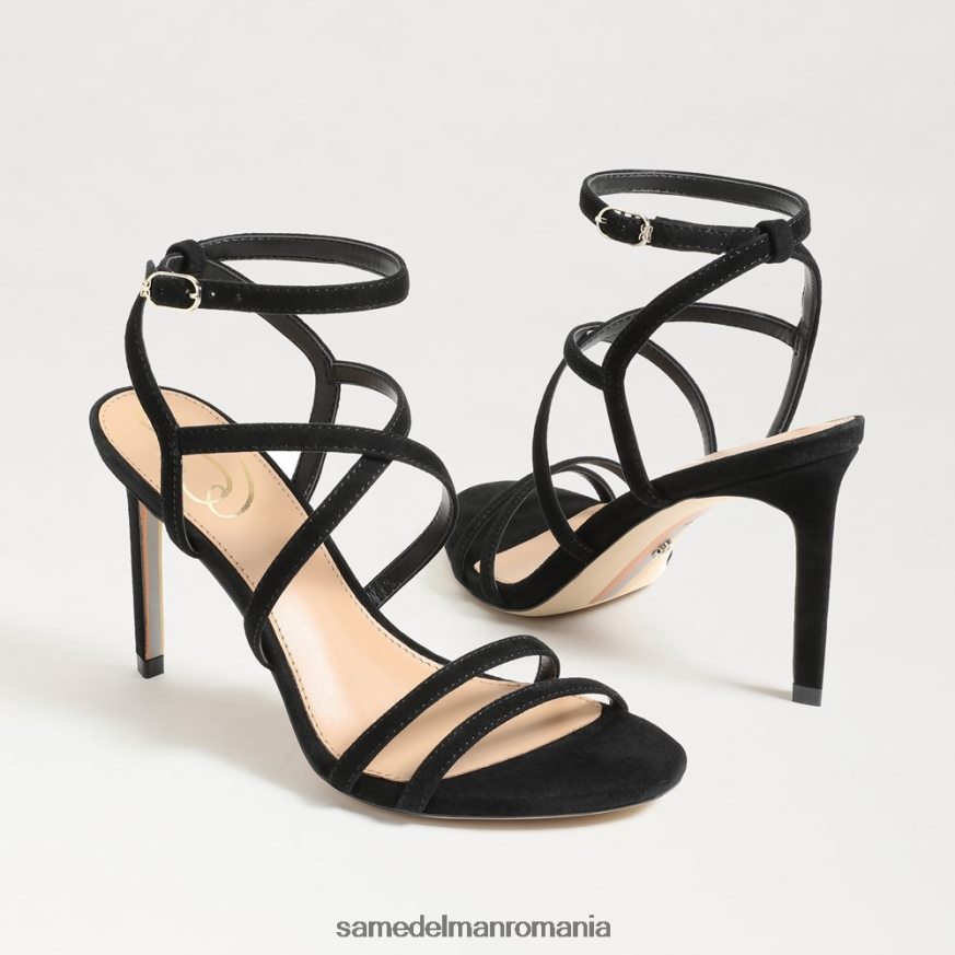 Sam Edelman încălţăminte piele intoarsa neagra femei toc cu bretele delanie HN448Z650