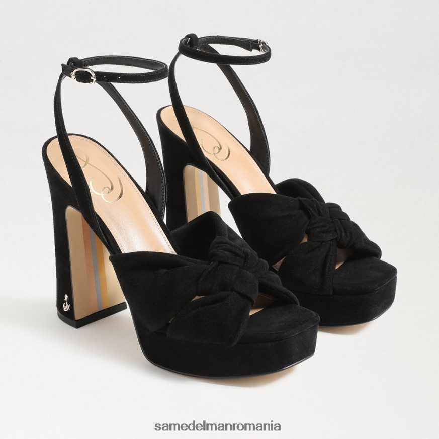 Sam Edelman încălţăminte piele intoarsa neagra femei toc platforma kristen HN448Z819