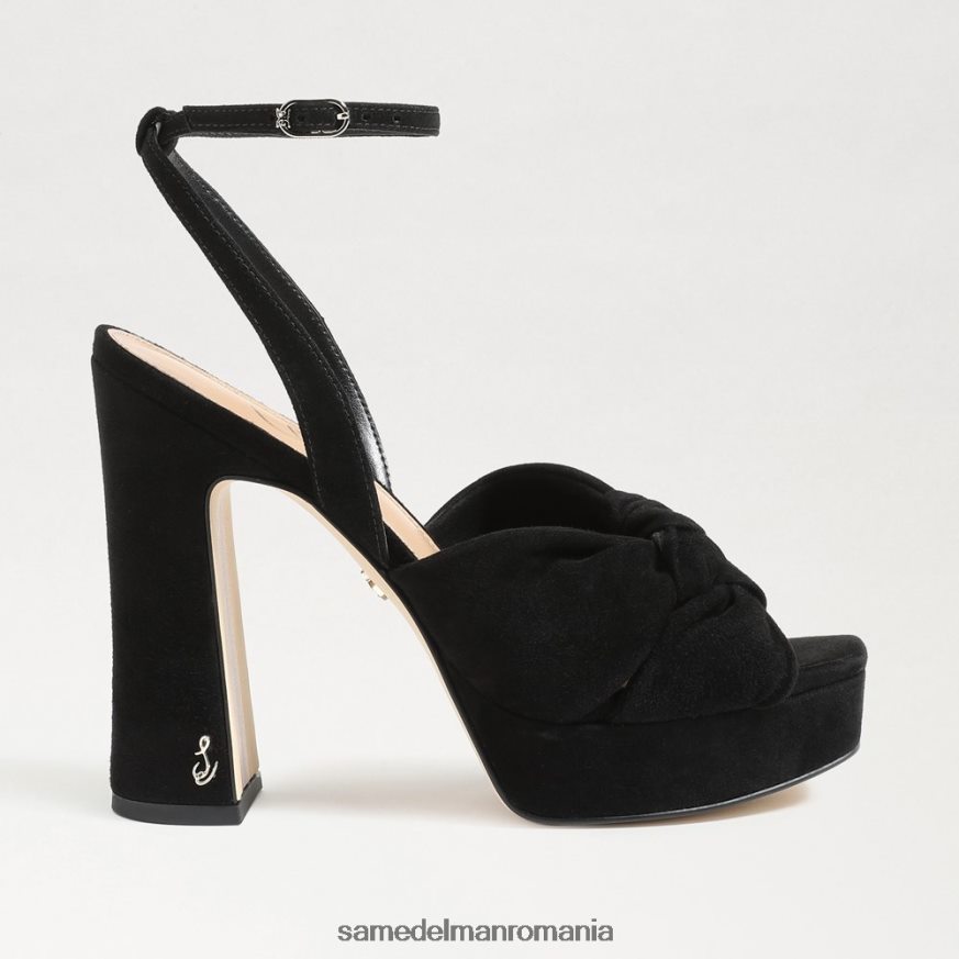 Sam Edelman încălţăminte piele intoarsa neagra femei toc platforma kristen HN448Z819