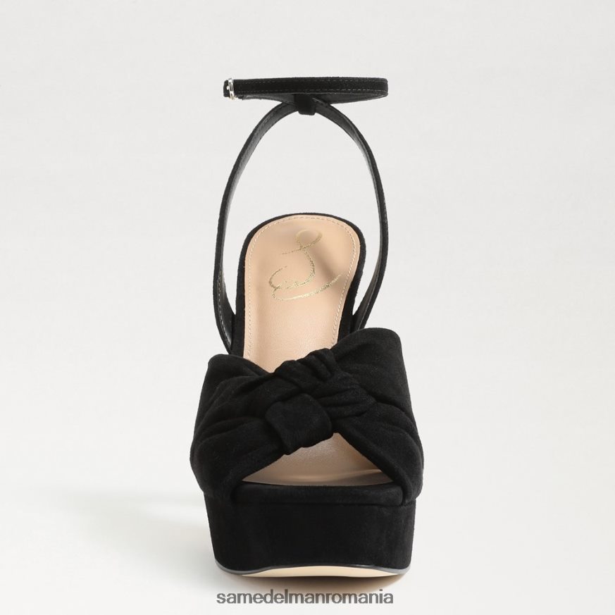 Sam Edelman încălţăminte piele intoarsa neagra femei toc platforma kristen HN448Z819