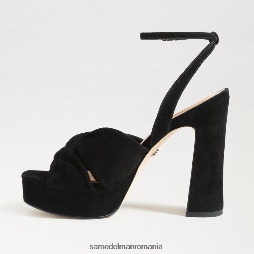 Sam Edelman încălţăminte piele intoarsa neagra femei toc platforma kristen HN448Z819