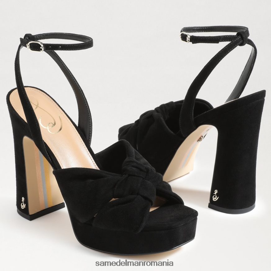 Sam Edelman încălţăminte piele intoarsa neagra femei toc platforma kristen HN448Z819