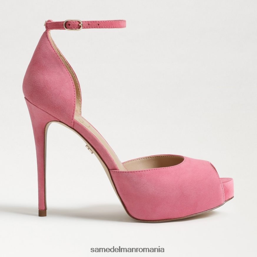 Sam Edelman încălţăminte piele intoarsa trandafir carmin femei toc platformă florencia peep toe HN448Z769