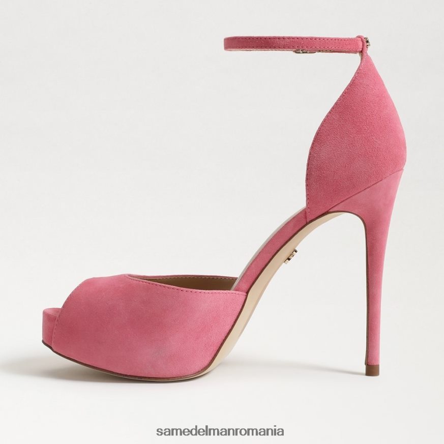 Sam Edelman încălţăminte piele intoarsa trandafir carmin femei toc platformă florencia peep toe HN448Z769