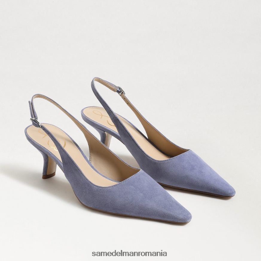 Sam Edelman încălţăminte piele intoarsa violet praf femei pompă bianka slingback HN448Z96