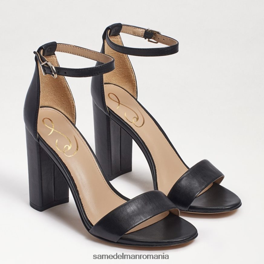 Sam Edelman încălţăminte piele neagra femei sandale cu toc bloc yaro HN448Z325