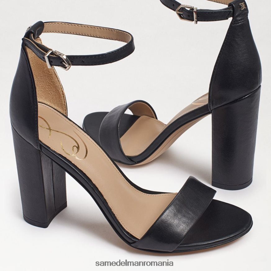 Sam Edelman încălţăminte piele neagra femei sandale cu toc bloc yaro HN448Z325