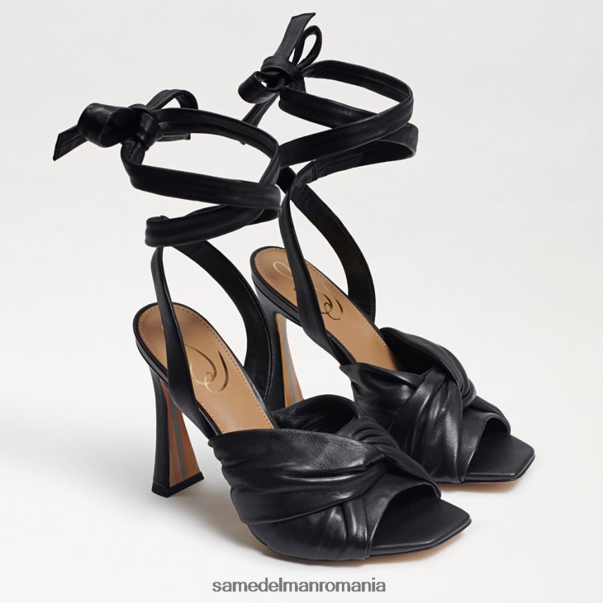 Sam Edelman încălţăminte piele neagra femei sandale cu toc cu bretele lenora HN448Z868