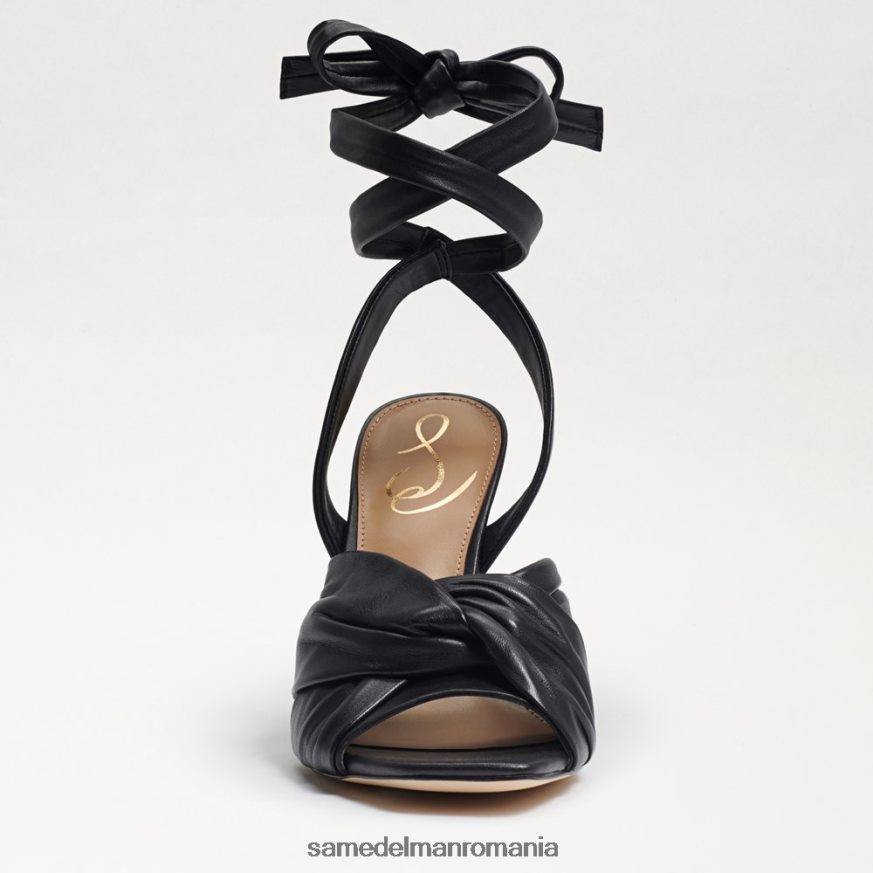 Sam Edelman încălţăminte piele neagra femei sandale cu toc cu bretele lenora HN448Z868