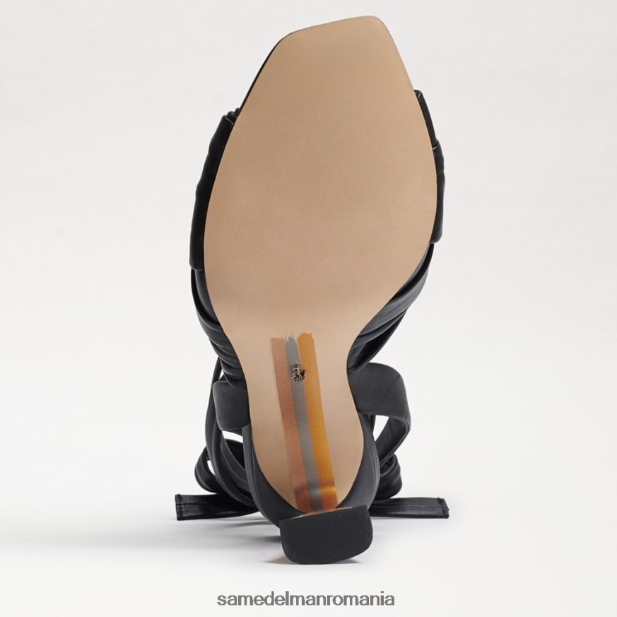 Sam Edelman încălţăminte piele neagra femei sandale cu toc cu bretele lenora HN448Z868