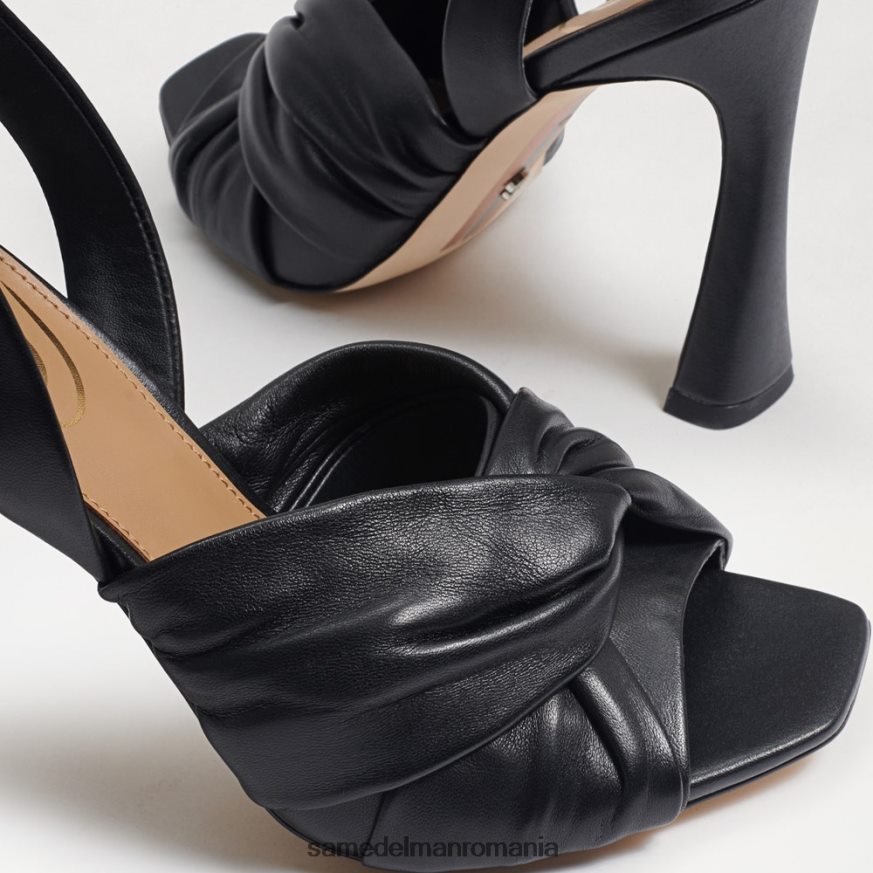 Sam Edelman încălţăminte piele neagra femei sandale cu toc cu bretele lenora HN448Z868