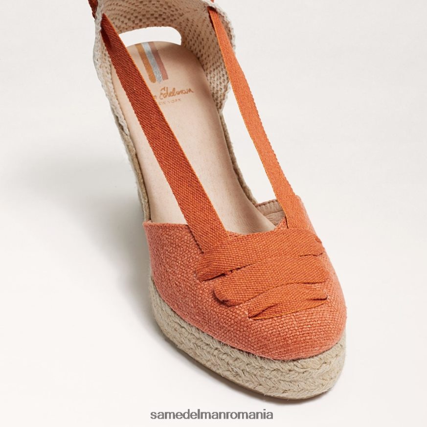 Sam Edelman încălţăminte portocala ars femei sandale cu pană margherita espadrile HN448Z86