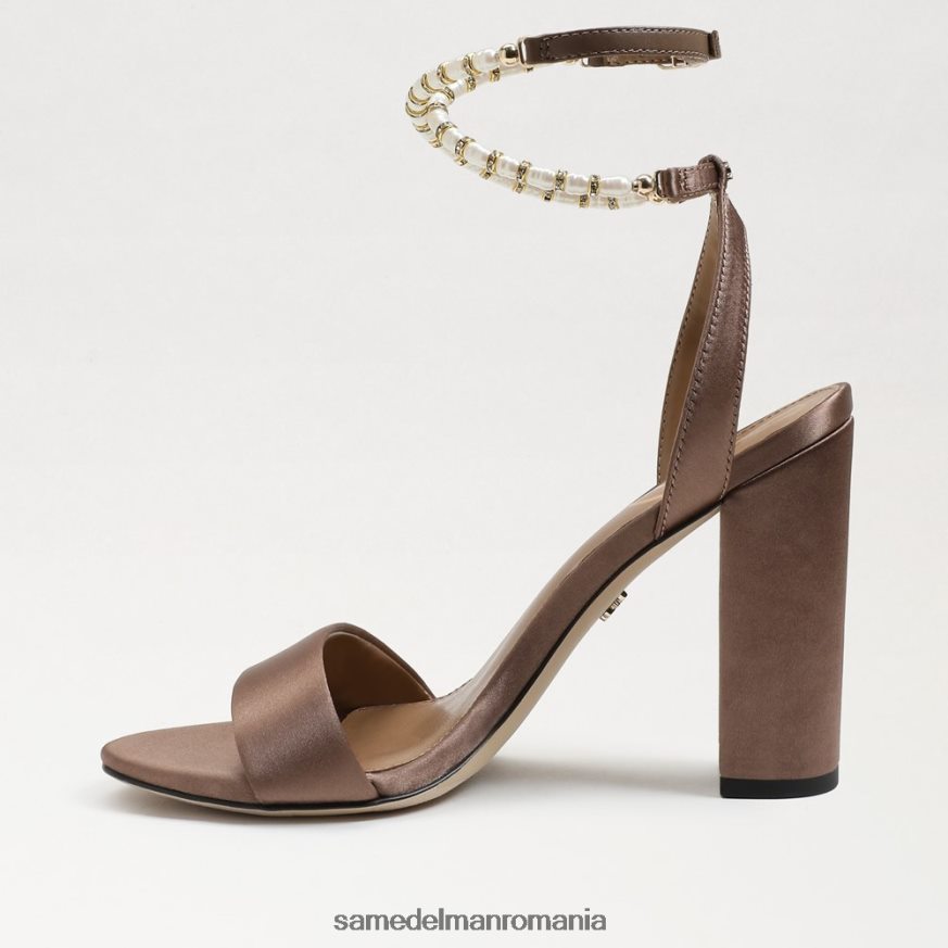 Sam Edelman încălţăminte satin caramel femei sandale Yanelli cu toc bloc HN448Z856