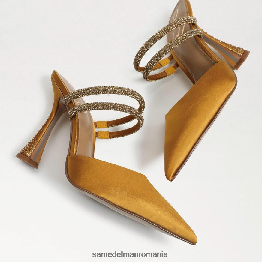 Sam Edelman încălţăminte satin galben auriu femei agustina mule pump HN448Z955