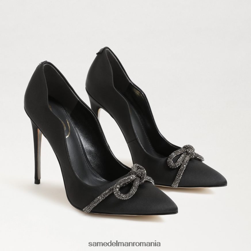 Sam Edelman încălţăminte satin negru femei deela toc ascutit HN448Z956