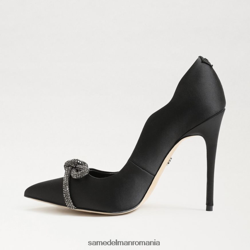 Sam Edelman încălţăminte satin negru femei deela toc ascutit HN448Z956