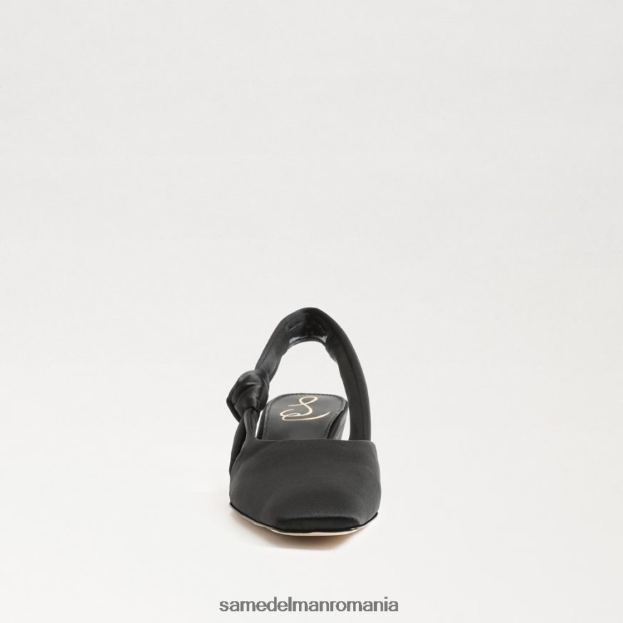 Sam Edelman încălţăminte satin negru femei meredith slingback kitten heel HN448Z876