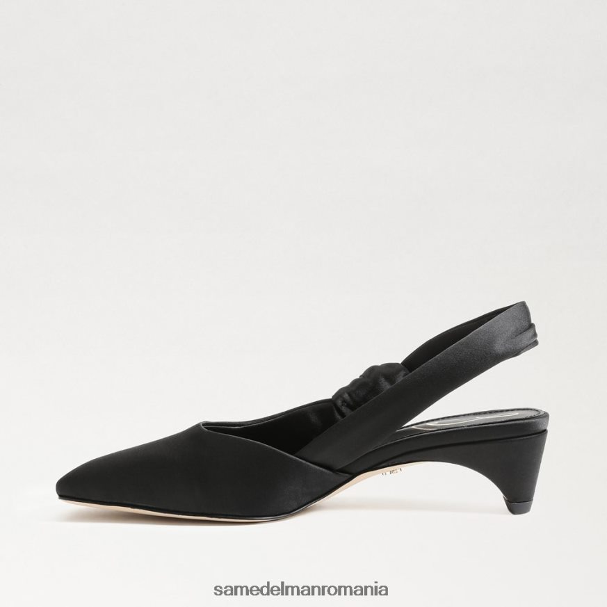Sam Edelman încălţăminte satin negru femei meredith slingback kitten heel HN448Z876