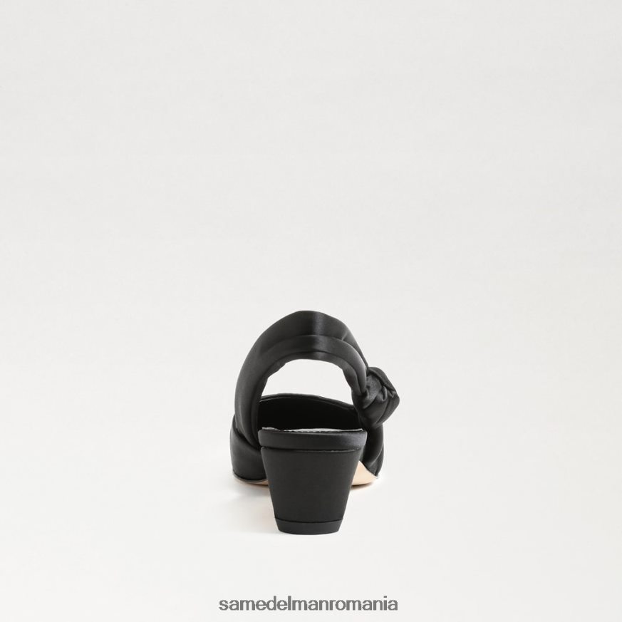 Sam Edelman încălţăminte satin negru femei meredith slingback kitten heel HN448Z876