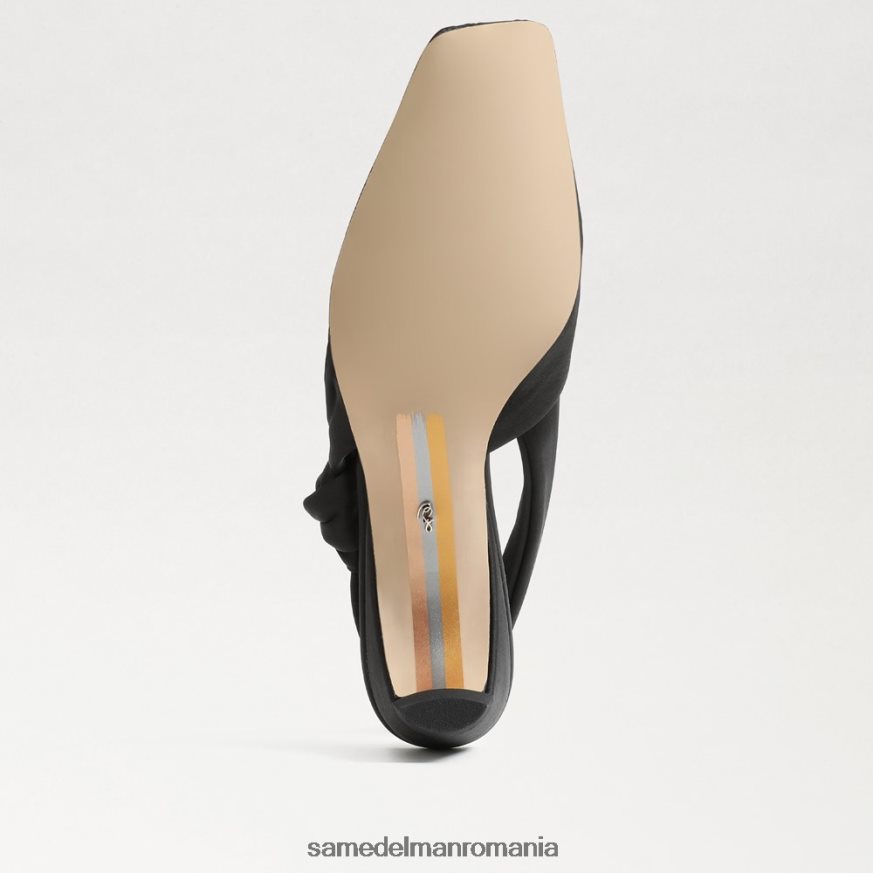 Sam Edelman încălţăminte satin negru femei meredith slingback kitten heel HN448Z876