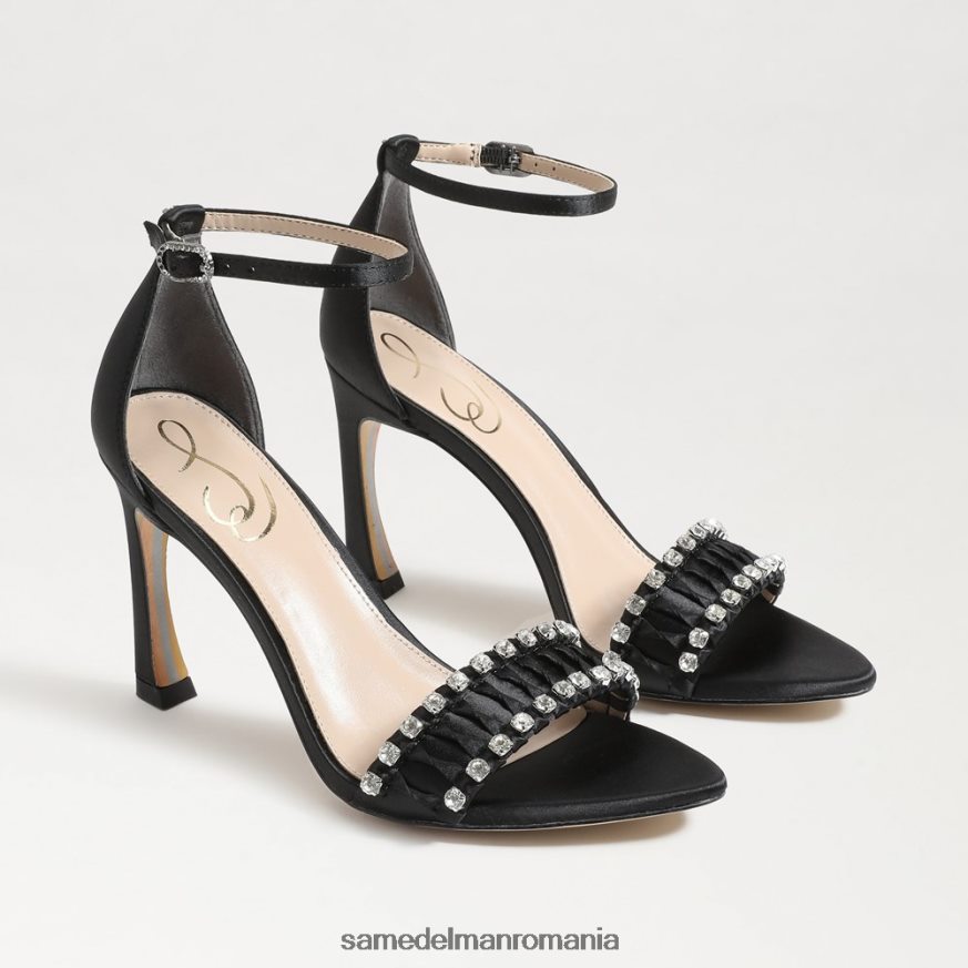 Sam Edelman încălţăminte satin negru femei toc cu bretele evelynn HN448Z609
