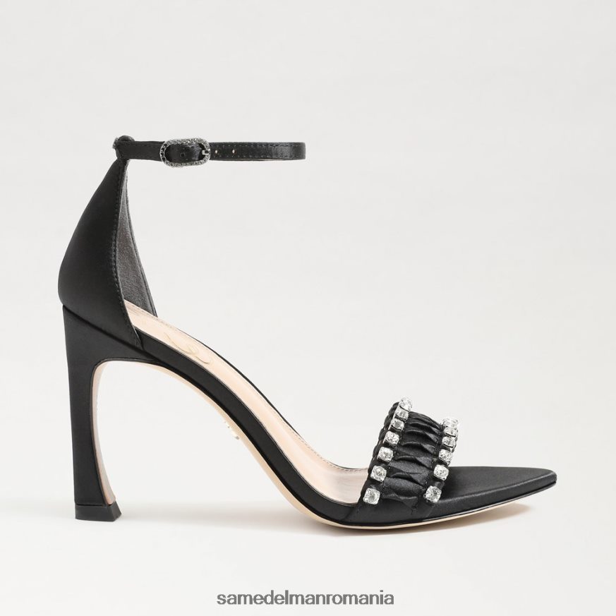 Sam Edelman încălţăminte satin negru femei toc cu bretele evelynn HN448Z609