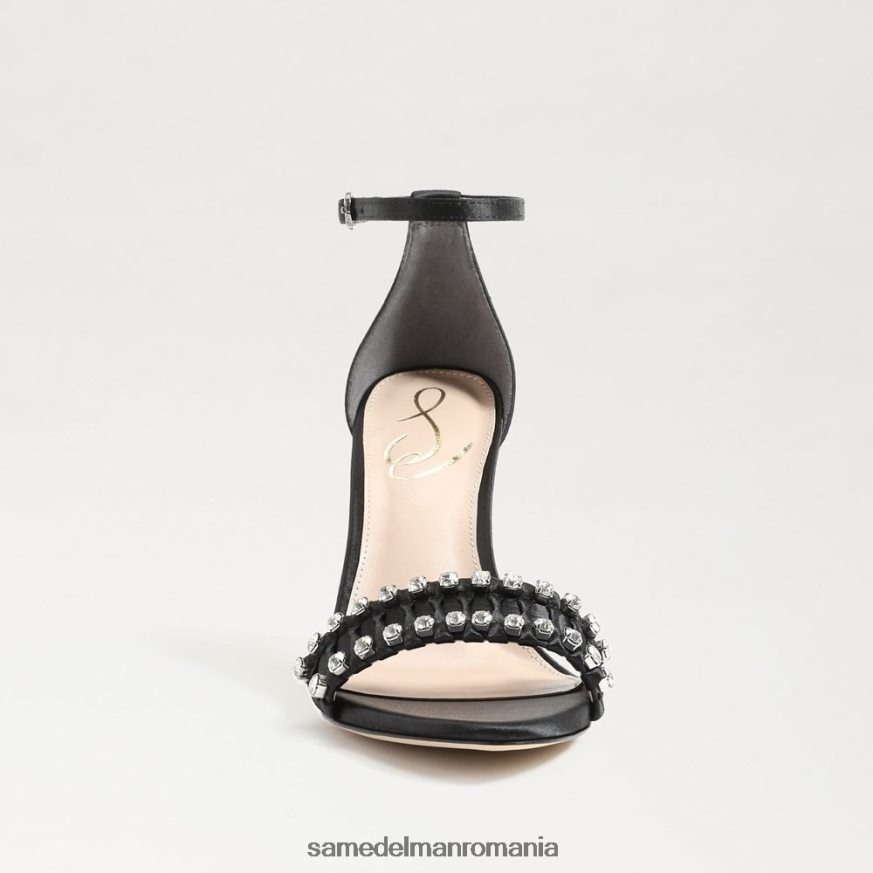 Sam Edelman încălţăminte satin negru femei toc cu bretele evelynn HN448Z609