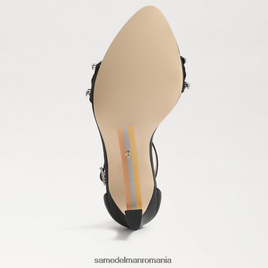 Sam Edelman încălţăminte satin negru femei toc cu bretele evelynn HN448Z609