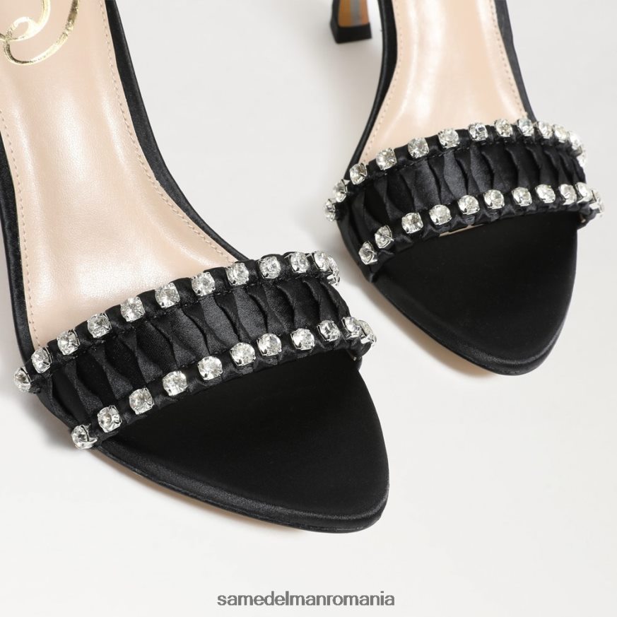 Sam Edelman încălţăminte satin negru femei toc cu bretele evelynn HN448Z609