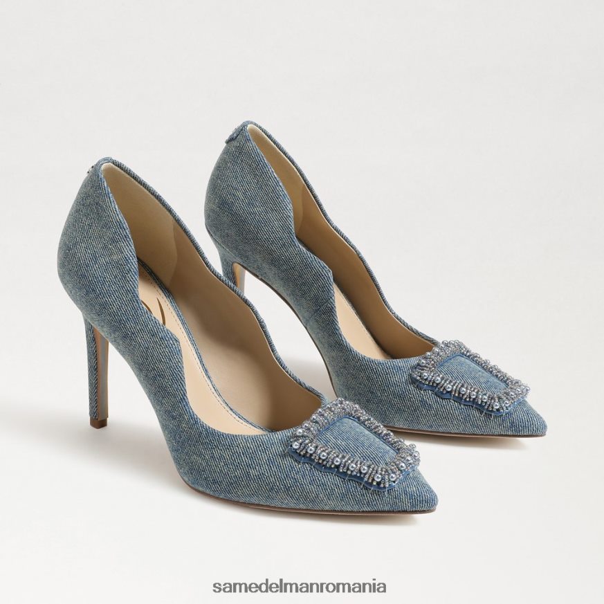 Sam Edelman încălţăminte spalat nou albastru femei toc ascuțit cu mărgele Harriett HN448Z583