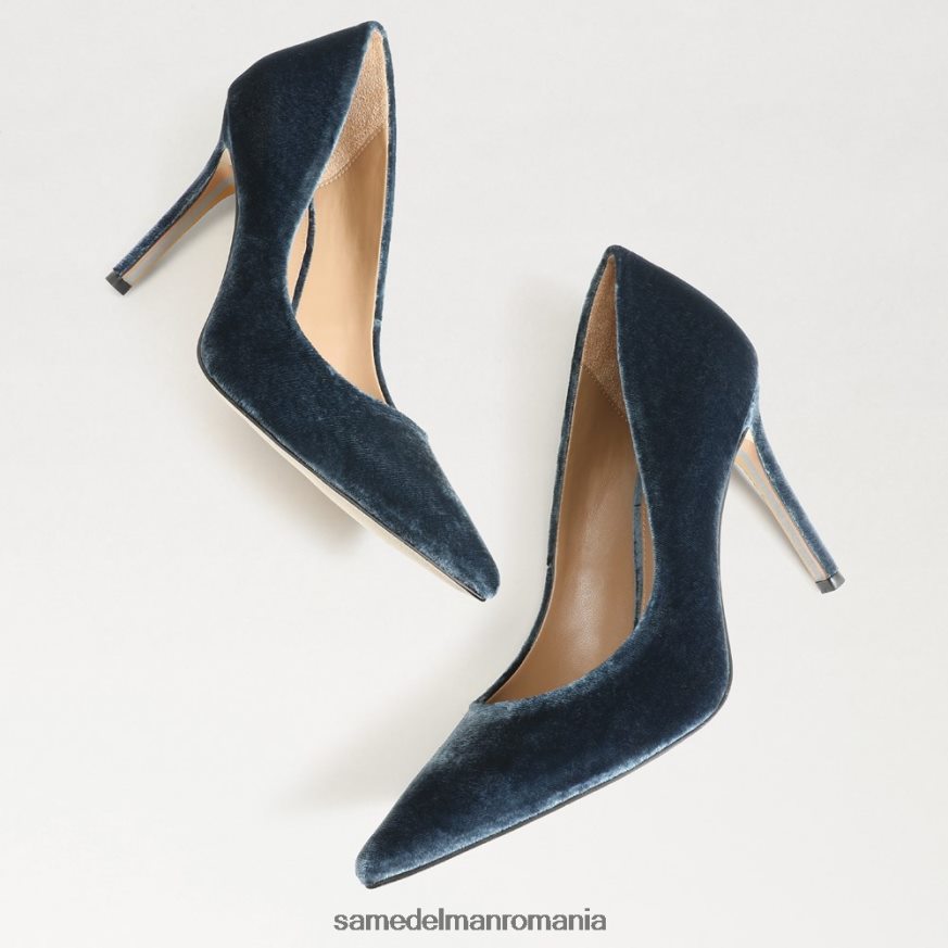 Sam Edelman încălţăminte catifea adâncă de safir femei toc ascuțit alun HN448Z170