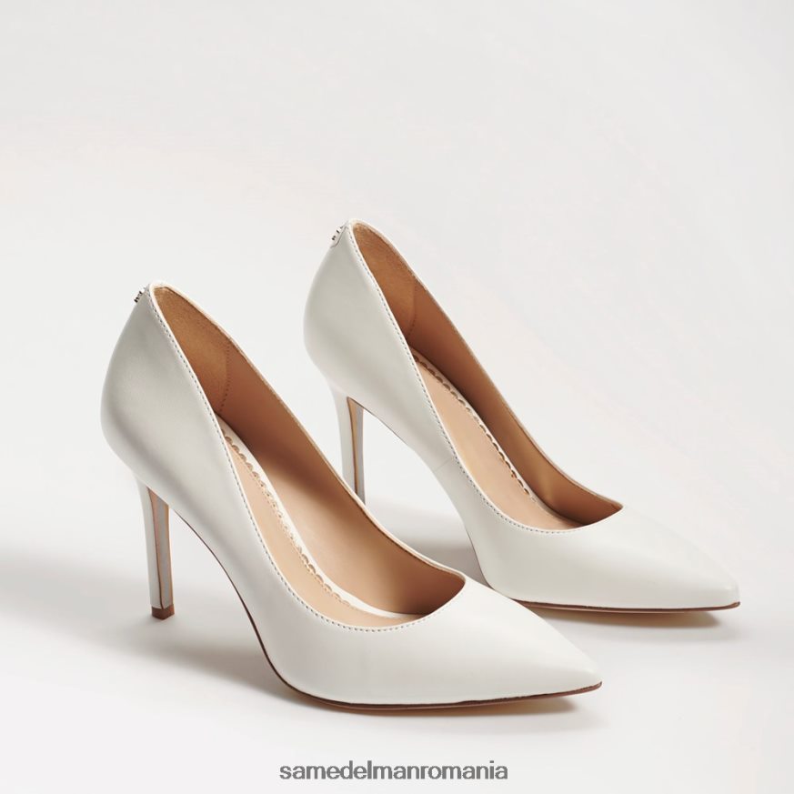Sam Edelman încălţăminte piele albă strălucitoare femei toc ascuțit alun HN448Z164