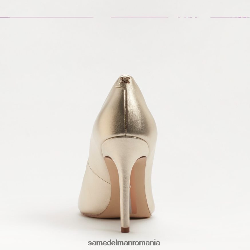Sam Edelman încălţăminte piele aurie deschisă femei toc ascuțit alun HN448Z147