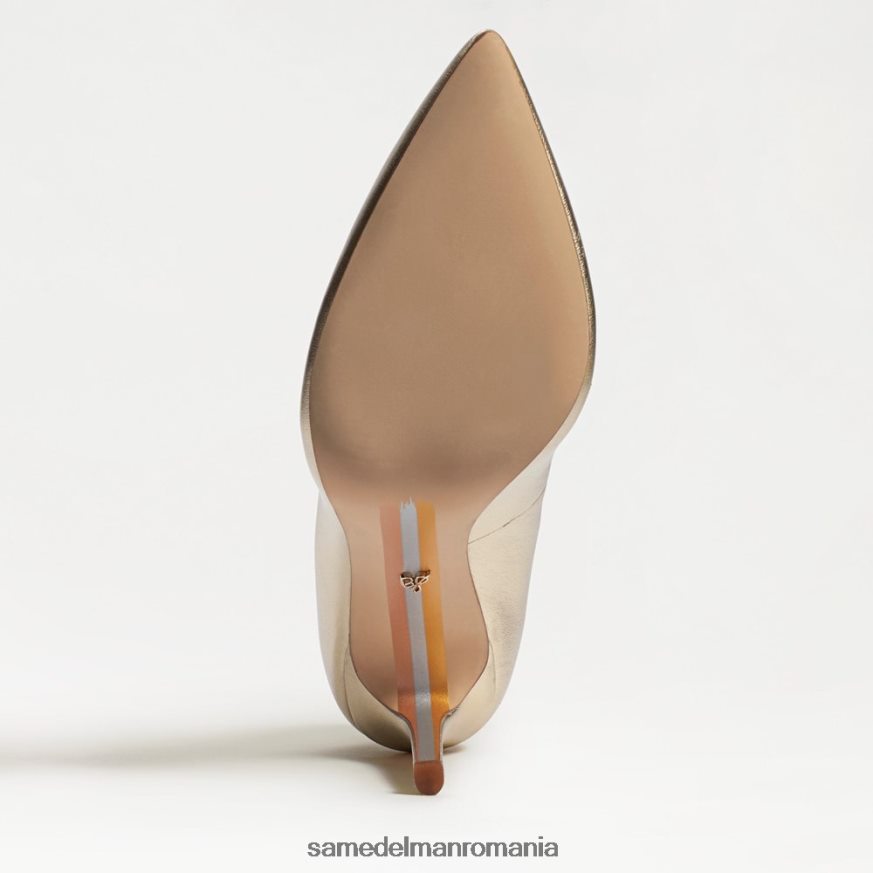 Sam Edelman încălţăminte piele aurie deschisă femei toc ascuțit alun HN448Z147
