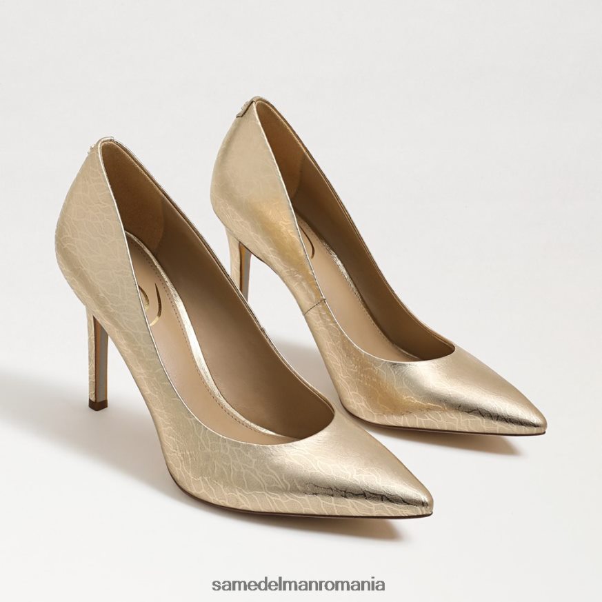 Sam Edelman încălţăminte piele cu frunze de aur femei toc ascuțit alun HN448Z152