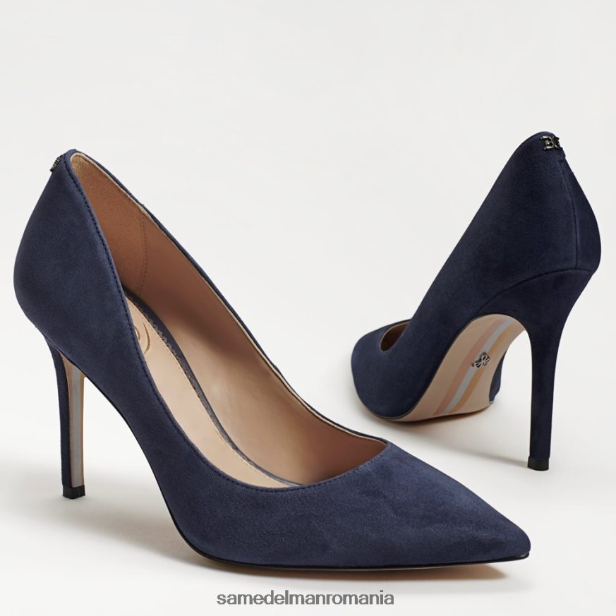 Sam Edelman încălţăminte piele intoarsa bleumarin femei toc ascuțit alun HN448Z166