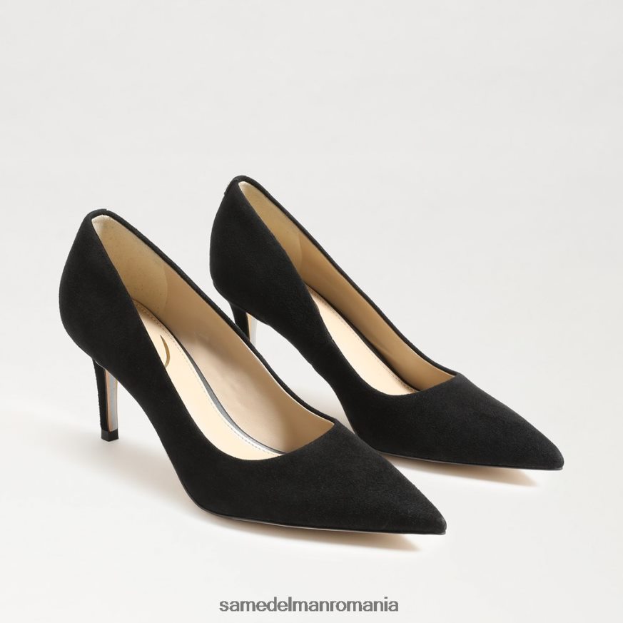 Sam Edelman încălţăminte piele intoarsa neagra femei Viena kitten heel pump HN448Z206